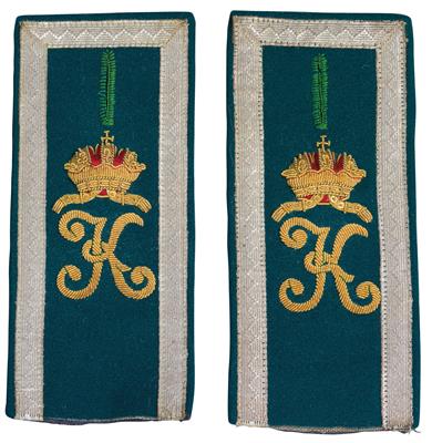 Schulterstücke für Oberoffiziere der k. k. Tiroler Landesschützen (ab 1917 Kaiserschützen), - Historische Waffen, Uniformen, Militaria; Sonderteil: Die k.u.k. Armee im Ersten Weltkrieg