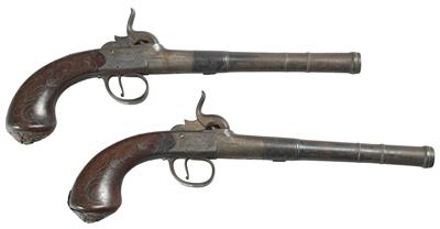 Perkussions-Terzerol Pistolenpaar, - Antique Arms, Militaria