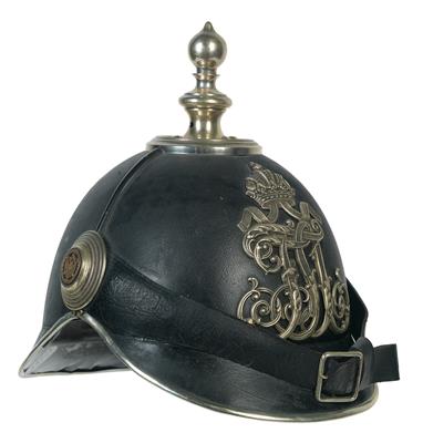 Helm für Mannschaften der k. k. Sicherheitswache nach der Adjustierungsvorschrift von 1884. - Historische Waffen, Uniformen, Militaria - Sonderteil: Nachlass Generalmajor Wolfgang Waldherr