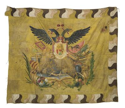 Regiments- oder Trupenfahne, Böhmen, Mitte 18. Jh., - Historische Waffen, Uniformen, Militaria