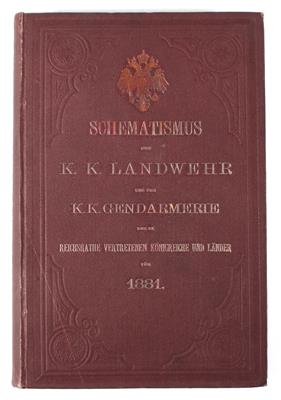 Schematismus der k. k. Landwehr und k. k. Gendarmerie 1881, - Antique Arms, Uniforms and Militaria