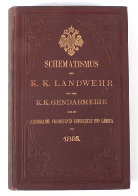 Schematismus der k. k. Landwehr und k. k. Gendarmerie 1893, - Historische Waffen, Uniformen, Militaria