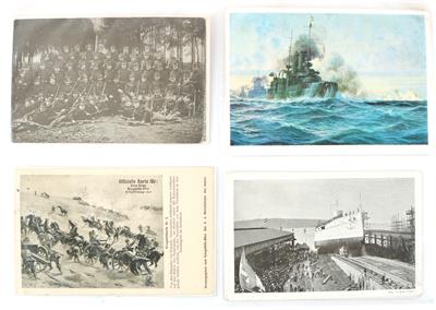 Ordner mit ca. 350 Postkarten, - Historische Waffen, Uniformen, Militaria