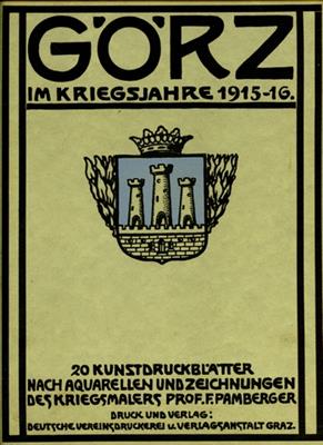 Mappe mit 20 Kunstdruckblättern nach Aquarellen und Zeichnungen des Kriegsmalers F. Pamberger, - Starožitné zbraně