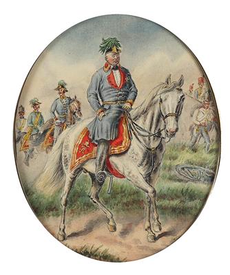 Aquarell eines reitenden Generals, wohl FM Radecky darstellend, - Antique Arms, Uniforms and Militaria