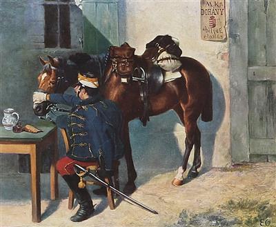 Farbdruck nach einem Aquarell von Erzherzog Otto, - Antique Arms, Uniforms and Militaria