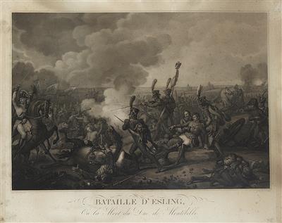 Stahlstich von Carl Vernel, 'Bataille d'Esling' - Antique Arms, Uniforms and Militaria