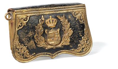 Kartusche für Offiziere der Honved-Husaren oder zur Magnaten-Uniform, um 1850, - Antique Arms, Uniforms and Militaria