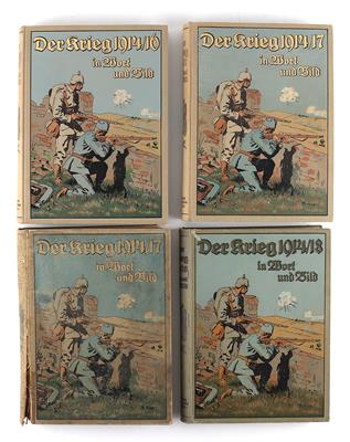 Konvolut von 4 Büchern: 'Der Krieg 1914-1917 in Wort und Bild', - Starožitné zbraně