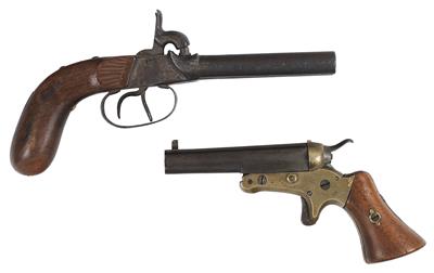 Vierläufige Kipplaufpistole, - Historische Waffen, Uniformen, Militaria