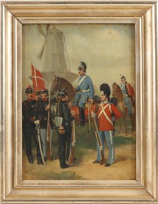 Konvolut von 3 Ölgemälden auf Holz von Gabriel Bontot, ca. 1850, - Starožitné zbraně