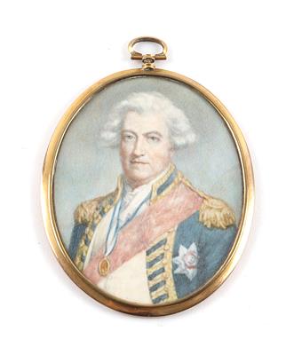 Miniaturportrait von Admiral Adam Duncan, 1731-1804, - Historische Waffen, Uniformen, Militaria