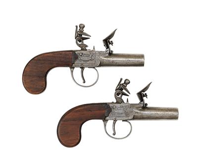 Steinschloss-Terzerol Pistolenpaar, - Antique Arms, Uniforms and Militaria
