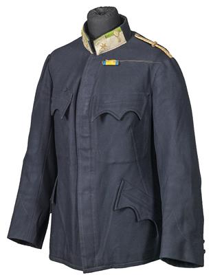 Dunkelblaue Kavallerie-Bluse für einen k. u. k. Major um 1915 des D4 (Aufschlagfarbe Grasgrün, - Armi d'epoca, uniformi e militaria