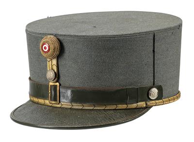 Feldgraue steife Kappe M33 für Offiziere des Gardebataillons des 1. Österr. Bundesheeres, - Starožitné zbraně