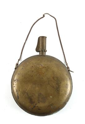 Pulverflasche aus Messingblech, - Historische Waffen, Uniformen, Militaria