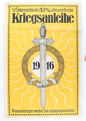 Plakat der k. u. k. Kriegsanleihe 1916, - Antique Arms, Uniforms and Militaria