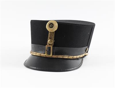 Schwarze steife Kappe M33 für Offiziere des 1. Österr. Bundesheeres, - Antique Arms, Uniforms and Militaria