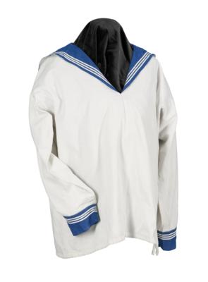 Weißes Hemd mit blauem Kragen eines Matrosen der k. u. k. Kriegsmarine - Armi d'epoca, uniformi e militaria