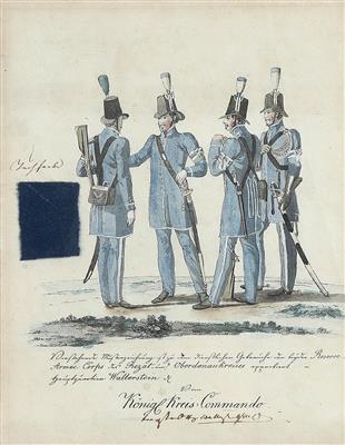 Handkolorierter Uniformdruck - Armi d'epoca, uniformi e militaria