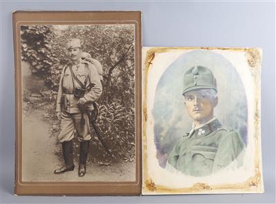 Konvolut von 4 Großfotos der k. u. k. Armee: - Armi d'epoca, uniformi e militaria