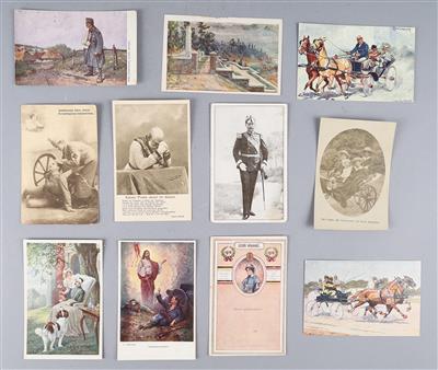 Konvolut von ca. 80 patriotischen oder milit. Postkarten der k. u. k. Monarchie, - Historische Waffen, Uniformen, Militaria