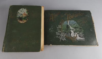 Konvolut von zwei großvolumigen Postkarten-Einsteckalben zur Thematik Kaiser Franz Josef I, - Starožitné zbraně