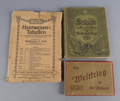 Konvolut von 3 militärischen Büchern und einer Kartensammlung: - Historische Waffen, Uniformen & Militaria