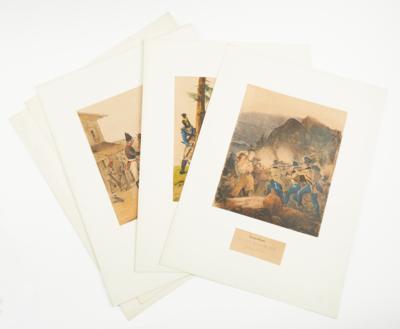 Konvolut von großformatigen Kunstdrucken der k. u. k. Armee, - Starožitné zbraně