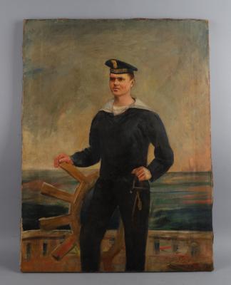 Portrait darstellend einen k. u. k. Matrosen - Historische Waffen, Uniformen & Militaria
