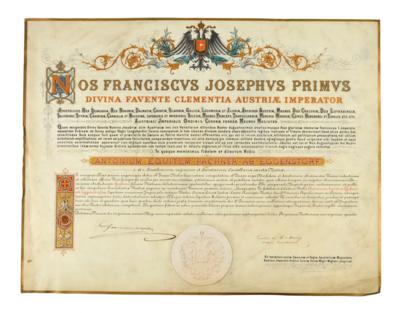 Urkunde zur Erhebung Verleihung - Antique Arms, Uniforms & Militaria