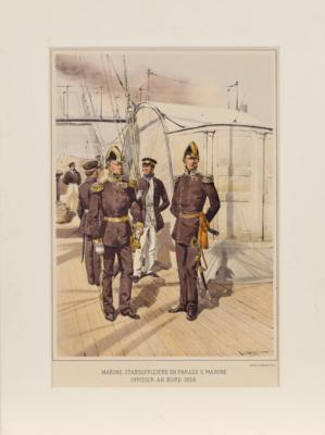 Josef Kriehuber (Wien 1800-1876), Konvolut von 5 Drucken: - Historische Waffen, Uniformen und Militaria