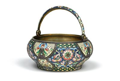 20. Artel - Moskauer Cloisonné Schale, - Silber