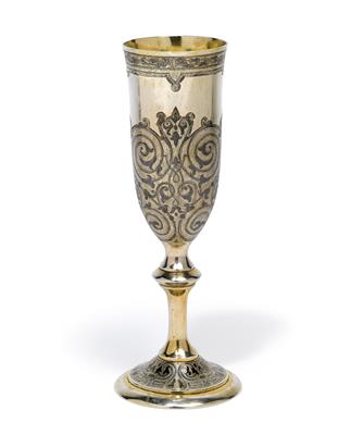 A niello champagne flute from Moscow, - St?íbro