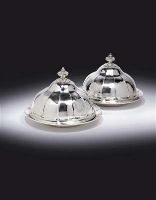 A pair of table bells with coaster, from London, - Silver
