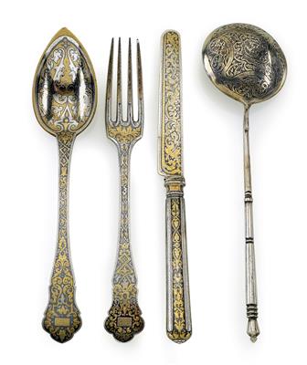 A niello cutlery service from Russia, - Silver