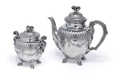 A teapot and sugar bowl, from St Petersburg, - St?íbro