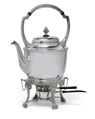 A hot water pot with rechaud and burner from Vienna, - Silver