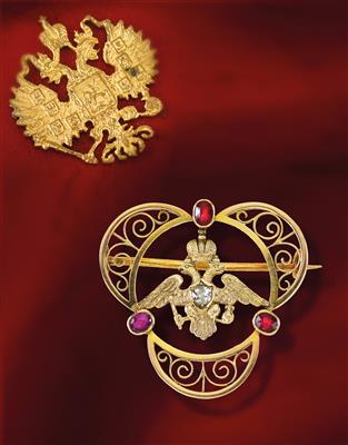 Tsar Nikolaus II. – An imperial presentation brooch, - St?íbro