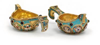 Two cloisonné kowsch bowls from Moscow - St?íbro