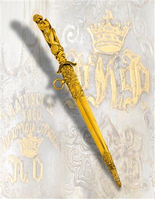 A letter opener in the form of a dagger, - Argenti