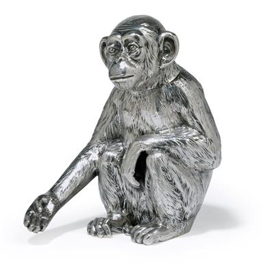 A figure of a chimpanzee, - Argenti