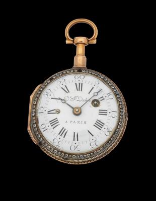 A pocket watch with tri-coloured gold casing, - Argenti