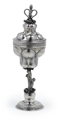 A Maria Theresa Period lidded goblet from Vienna, - Stříbro
