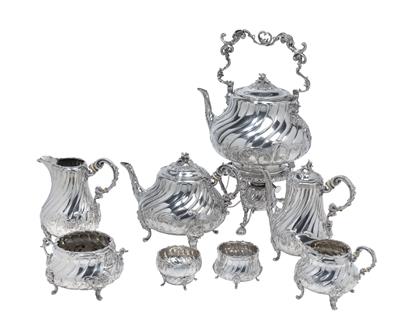 A large tea- and coffee service from Vienna, - Silver