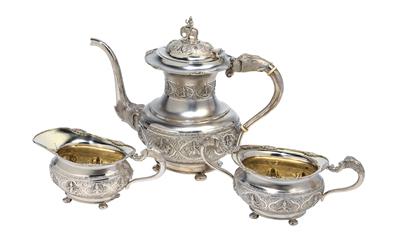 A tea service with elephant decor from India, - Stříbro