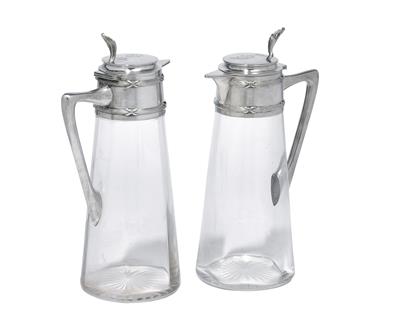 A pair of wine jugs from Germany, - Silver