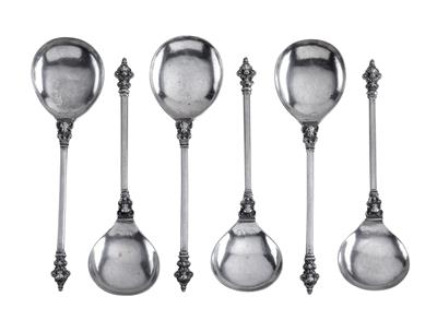 Six herm spoons from Breslau, - Argenti
