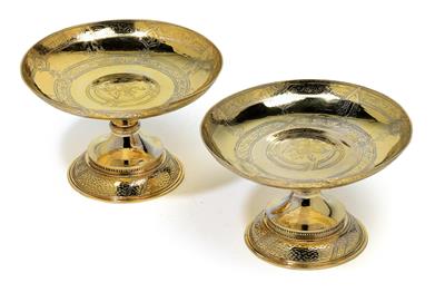 A pair of centrepiece bowls from Moscow, - Silver