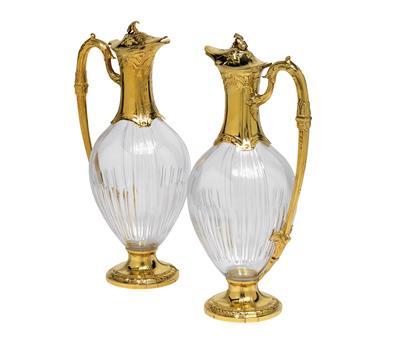 A pair of wine jugs from Paris, - Silver